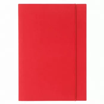 LEAN raudonas laminuotas kartoninis aplankas su elastine juostele A4+ 300 gsm