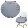 LEAN Round Plush Chair Cushion Cat Gray Soft Seat 40 cm