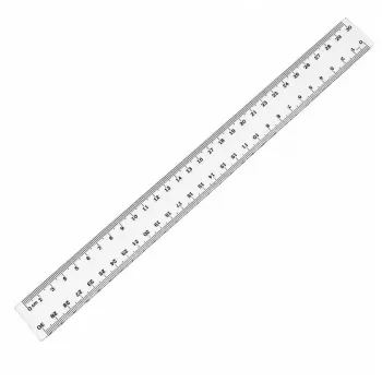LEAN SCHOOL TAURUS plastikinė liniuotė 30 cm – permatoma, atspari lūžimui, metrinė