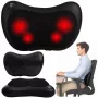 LEAN Shiatsu masažinis pagalvėlė nugarai ir kaklui su šildymu, juoda