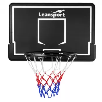 LEAN SPORT 30566 krepšinio lenta su lanku – 90 cm polikarbonato skydas, tvirtinama prie sienos, juoda/raudona