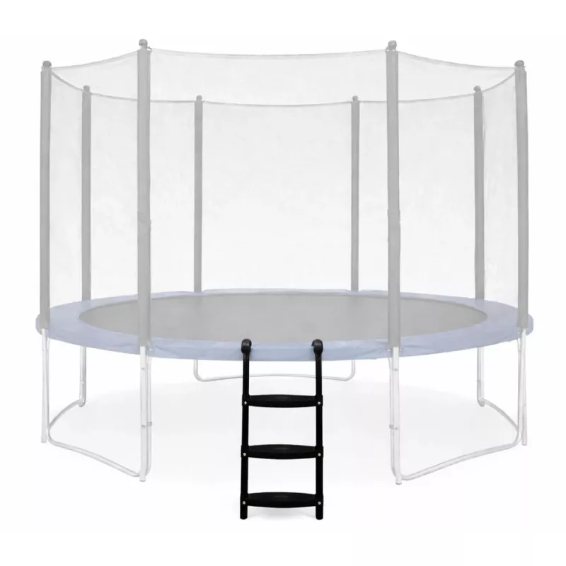 LEAN SPORT BEST 97 cm Trampolino kopėčios – 2 pakopos, neslystančios, plieninės, universalios, juodos
