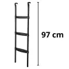 LEAN SPORT BEST 97 cm Trampolino kopėčios – 2 pakopos, neslystančios, plieninės, universalios, juodos