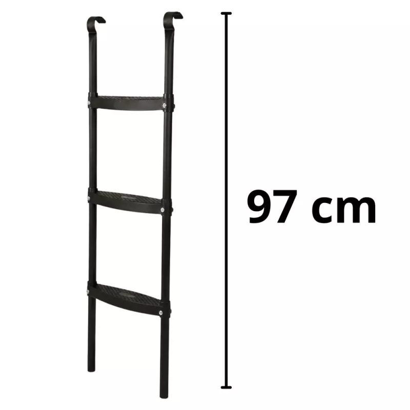 LEAN SPORT BEST 97 cm Trampolino kopėčios – 2 pakopos, neslystančios, plieninės, universalios, juodos