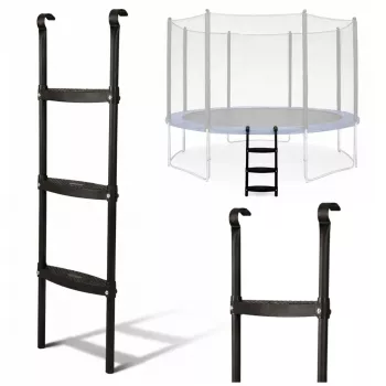 LEAN SPORT BEST 97 cm Trampolino kopėčios – 2 pakopos, neslystančios, plieninės, universalios, juodos