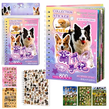 LEAN Sticker Book Dog Breeds Album of 800 Stickers Glossy Matte