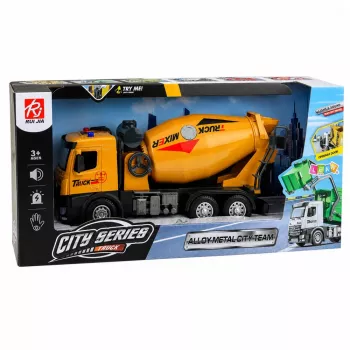 LEAN TOYS 1:12 RC betono maišyklė - metalinė kabina, šviesos, garsai, 2.4GHz, 30m