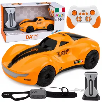 LEAN TOYS 1:16 2.4GHz 4WD RC Drift Car su Dūmų Efektu, LED Šviesomis ir Garsu, Oranžinė