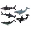 LEAN TOYS 17521 Jūros gyvūnų figūrėlių rinkinys – orka, ryklys, banginis, delfinas, vėžlys ir manta – įvairiaspalvis
