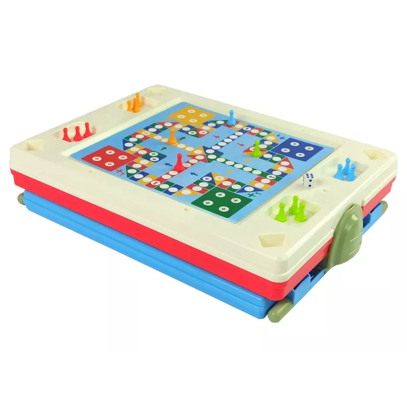 LEAN TOYS 3-in-1 Magnetinė-Kreidinė Lenta, Mėlynas Staliukas Žaidimams