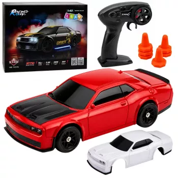 LEAN TOYS RC drifto automobilis su dviem keičiamais korpusais, 4WD, raudonas, 1:43