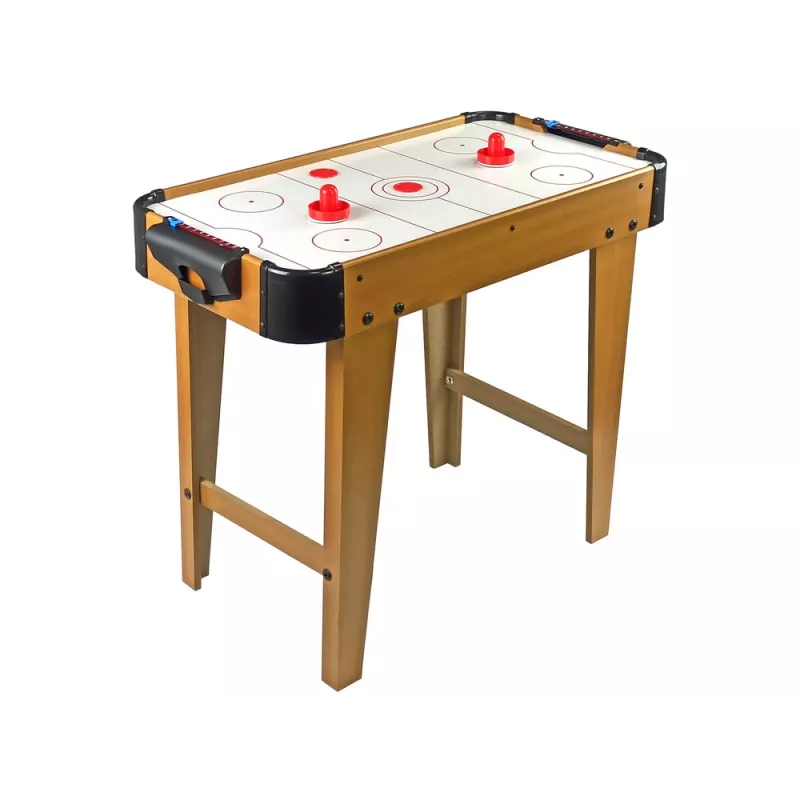 LEAN TOYS oro ritulio ir stalo futbolo žaidimų stalas 2-in-1 su elektriniu pūtiku, MDF, juodas