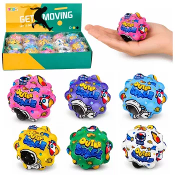 LEAN TOYS Anti-Stresinis kamuoliukas su dygliukais šokinėjimui Kosmos 7 cm