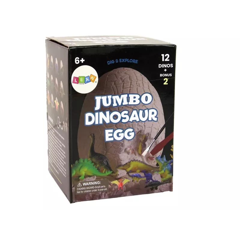 LEAN TOYS Archeologinis kasinėjimų rinkinys Didysis kiaušinis 12 dinozaurų figūrėlių
