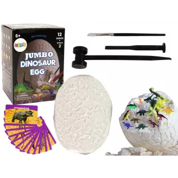 LEAN TOYS Archeologinis kasinėjimų rinkinys Didysis kiaušinis 12 dinozaurų figūrėlių