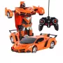 LEAN TOYS Automatinis robotas transformatorius + nuotolinio valdymo deformuojamas automobilis 2 viename daugiafunkcis oranžinis