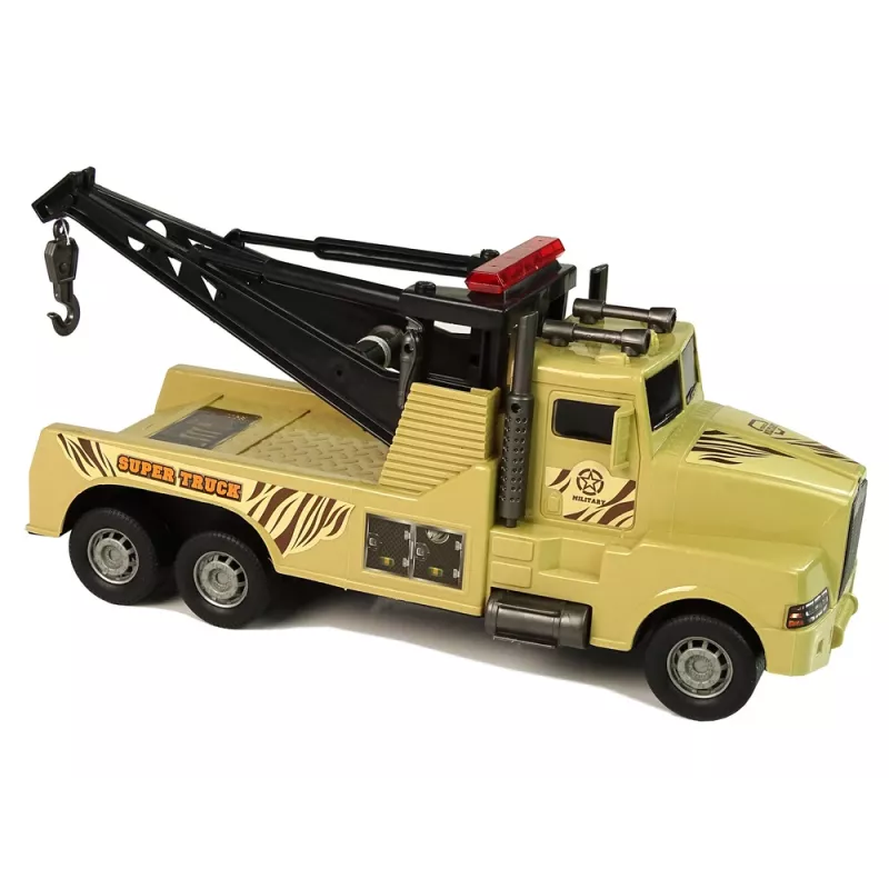 LEAN TOYS Auto Tow Truck Roadside Assistance 1:10 Rope Brown