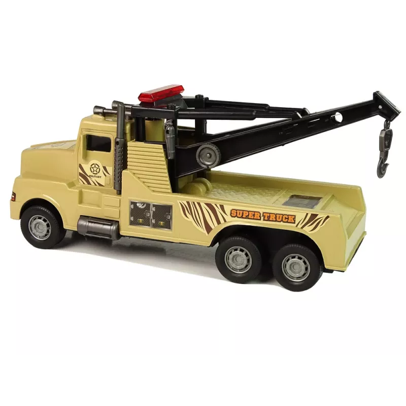 LEAN TOYS Auto Tow Truck Roadside Assistance 1:10 Rope Brown