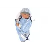 LEAN TOYS Baby Doll 46 cm Blue Dummy Star Blanket