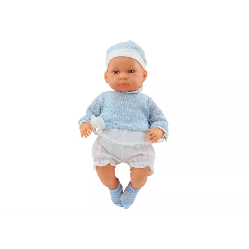 LEAN TOYS Baby Doll 46 cm Blue Pacifier Hat Socks
