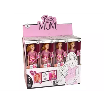 LEAN TOYS Baby Doll Pregnant Pink Dress Flowers