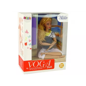 LEAN TOYS Baby Doll Yoga Mat Long Blonde Hair