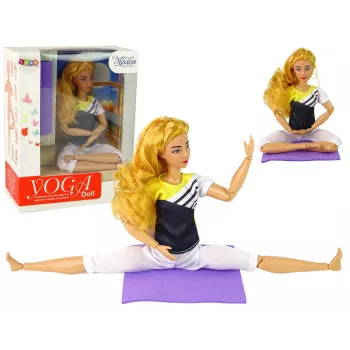 LEAN TOYS Baby Doll Yoga Mat Long Blonde Hair