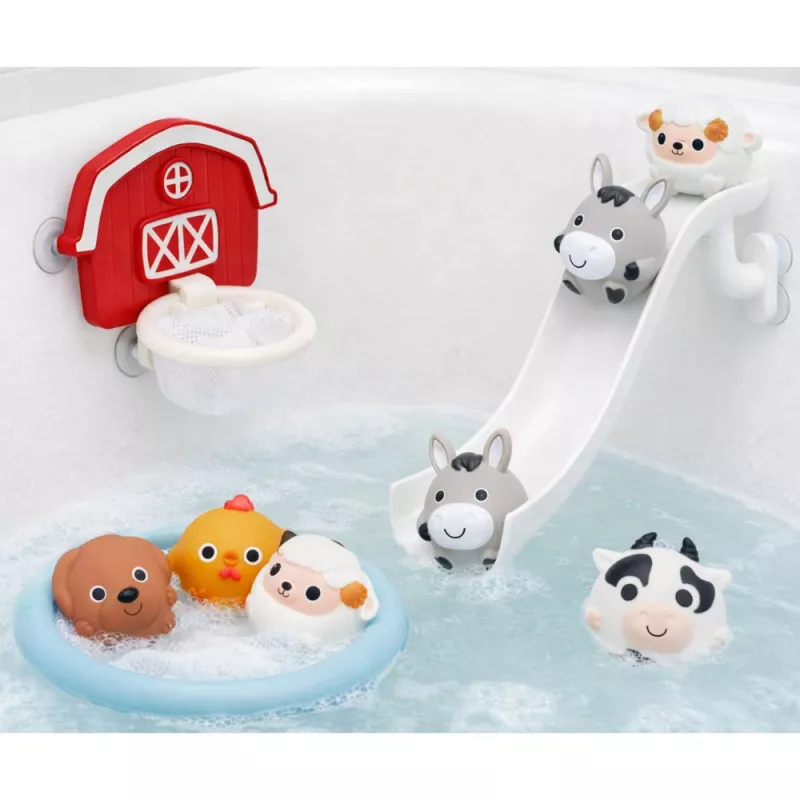 LEAN TOYS Bath Toys Pets Farm Slide Basket Strainer 10 pcs
