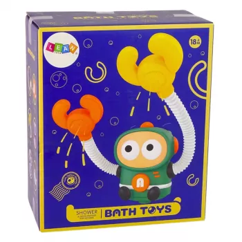 LEAN TOYS Vonios vandens žaislas Astronauto dušas su vandens cirkuliacija ir siurbtukais