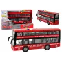 LEAN TOYS dviaukštis autobusas su šviesomis ir garsais, frikcine pavara, raudonas