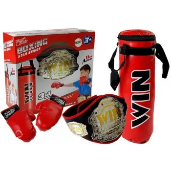 LEAN TOYS Boksavimo rinkinys su bokso maišu, pirštinėmis ir diržu