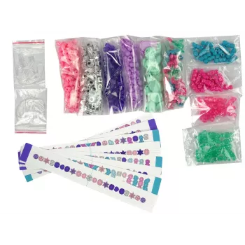 LEAN TOYS Bracelet Making Set Coloured Beads Container Creator