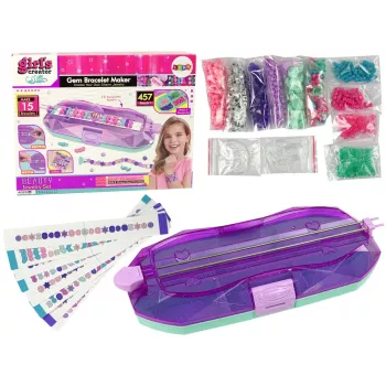 LEAN TOYS Bracelet Making Set Coloured Beads Container Creator