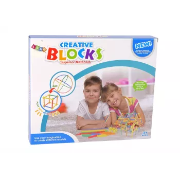 LEAN TOYS Statybiniai blokeliai – konstravimo lazdelės ir šiaudeliai