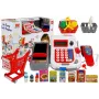 LEAN TOYS kasos aparatas su vežimėliu ir krepšeliais – 35 dalių vaidmenų žaidimų rinkinys su veikiančiu skaičiuotuvu, šviečiančiu skeneriu, mikrofonu, prekybos vežimėliu ir krepšeliu | 3+ metų