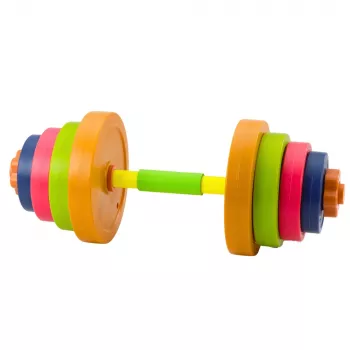 LEAN TOYS Vaikiška štanga, neslystanti puta, 8 svareliai, plastikas, spalvota
