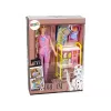 LEAN TOYS Vaikų gydytojo lėlės ilgų plaukų aksesuarai