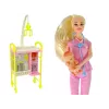 LEAN TOYS Vaikų gydytojo lėlės ilgų plaukų aksesuarai