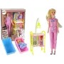 LEAN TOYS Vaikų gydytojo lėlės ilgų plaukų aksesuarai