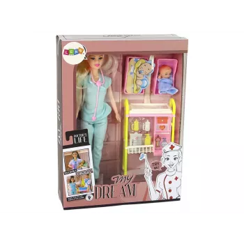 LEAN TOYS Vaikų lėlių daktarė Ilgų plaukų aksesuarai