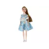 LEAN TOYS vaikų lėlė Emily Spring su ilgais plaukais, mėlyna suknele ir kačiuku