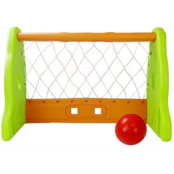 LEAN TOYS vaikų futbolo vartai žaliai oranžiniai