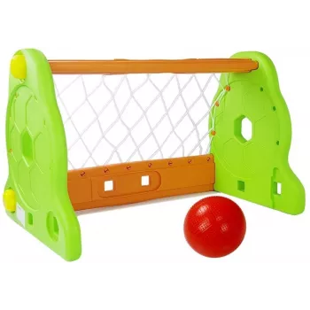 LEAN TOYS vaikų futbolo vartai žaliai oranžiniai