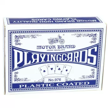 LEAN TOYS Classic Playing Cards plastikine danga mėlyna - Poker dydis, 54 kortos, atsparios purslams