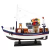 LEAN TOYS Kolekcinis dekoratyvinis žvejybinio laivo modelis 37x34cm
