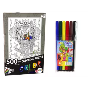 LEAN TOYS Colours Puzzle 500 Elephant