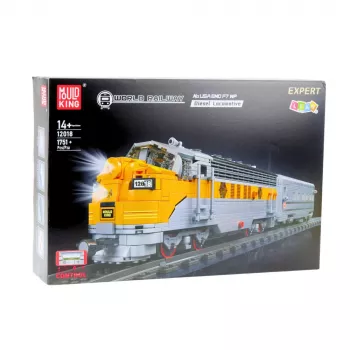 LEAN TOYS Construction Blocks Set – Pilka/Geltona nuotoliu valdomas traukinys (1751 detalių)