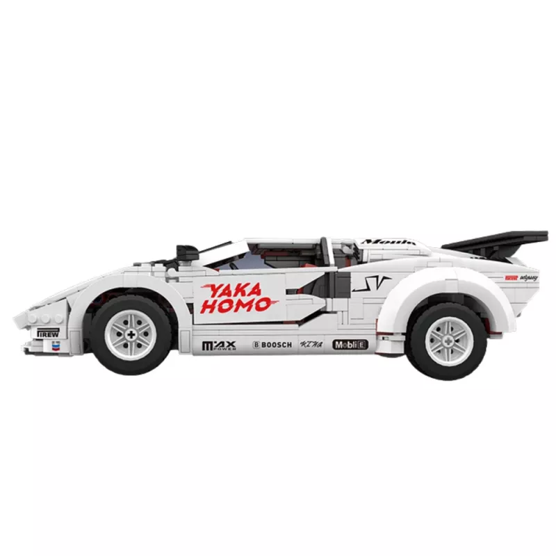 LEAN TOYS Construction Blocks Sport Car Remote Control RC White 1384 pcs