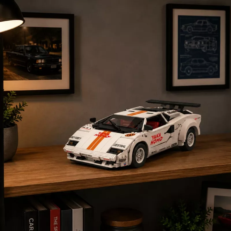 LEAN TOYS Construction Blocks Sport Car Remote Control RC White 1384 pcs