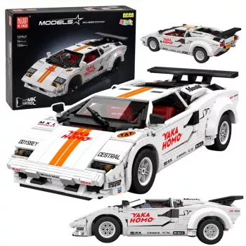 LEAN TOYS Construction Blocks Sport Car Remote Control RC White 1384 pcs